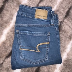 American Eagle Dark Wash Jeggings Size 2 Long